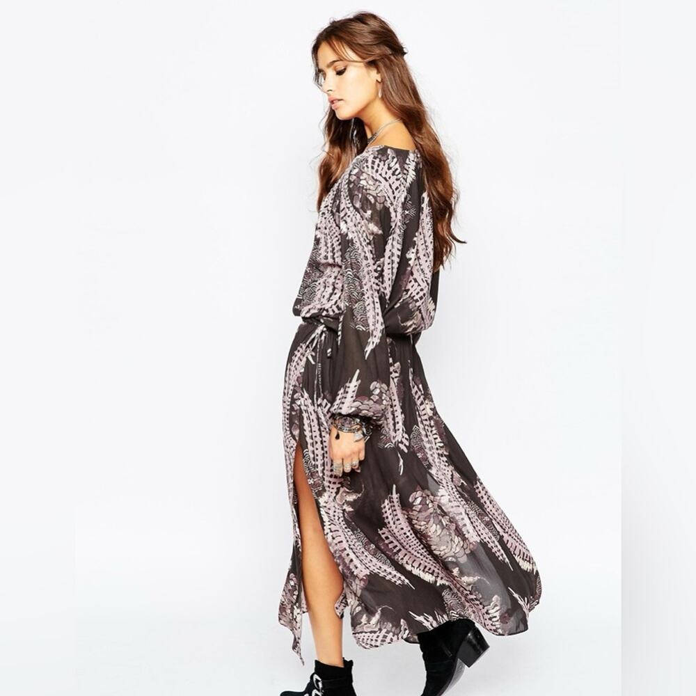 FREE PEOPLE Out Of The Woods Dress With Side Splits Size Small*